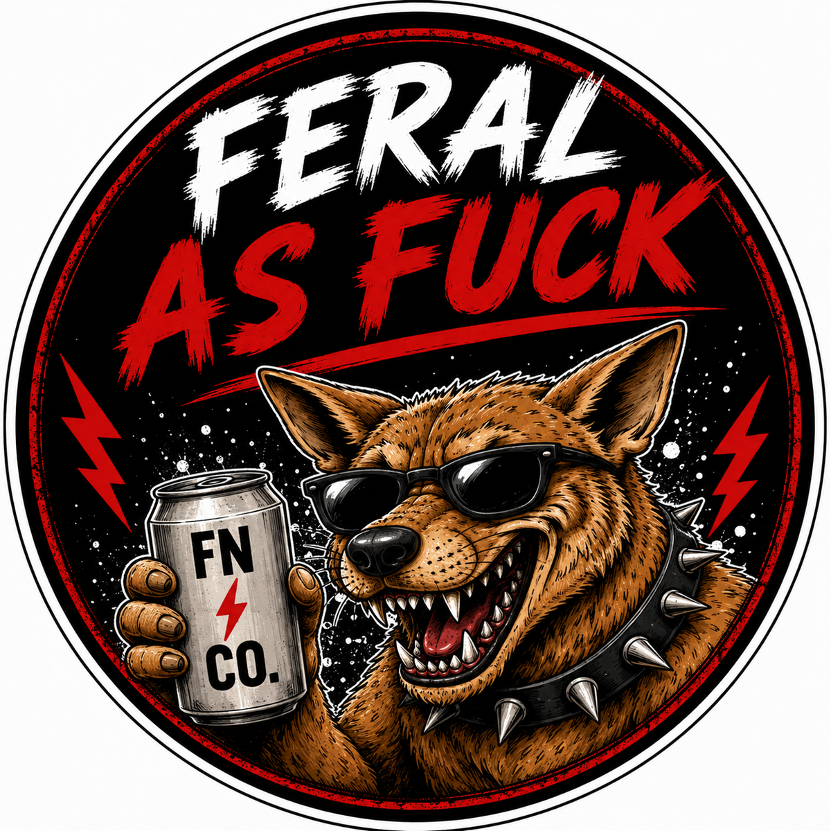 Feral as Fuck - Holographic Sticker